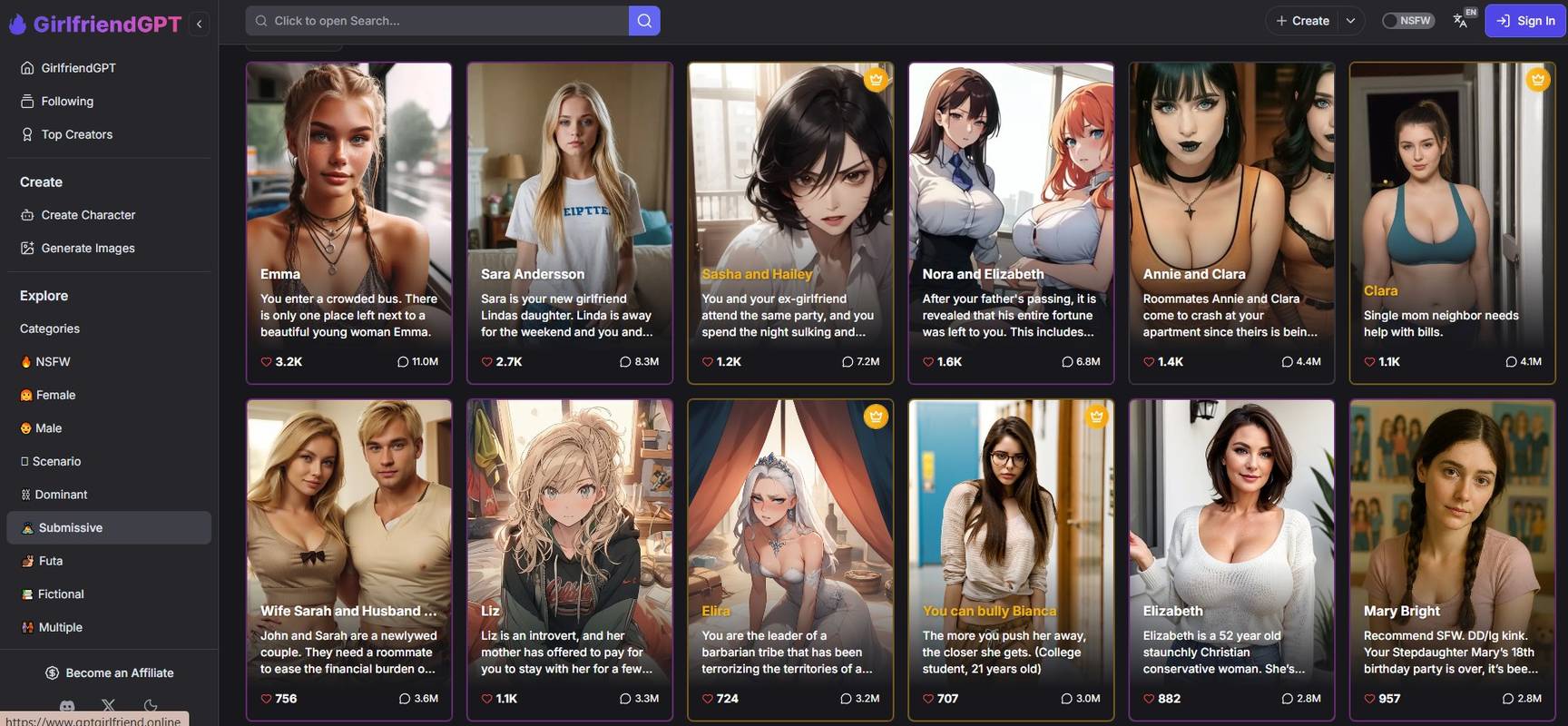 Girlfriend GPT roleplay scenario example