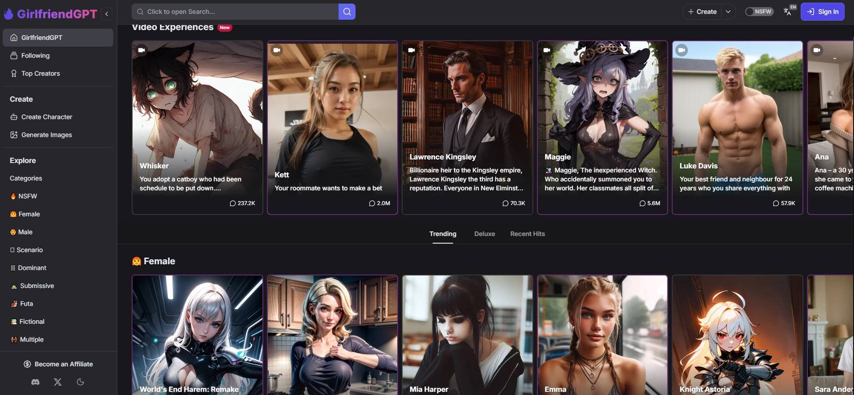 Girlfriend GPT uncensored roleplay interface
